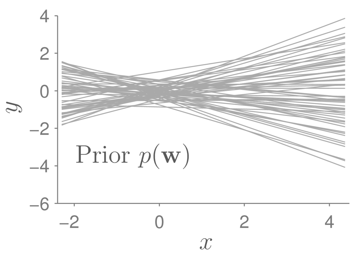 A plot with many gray lines with different slopes and intercepts.